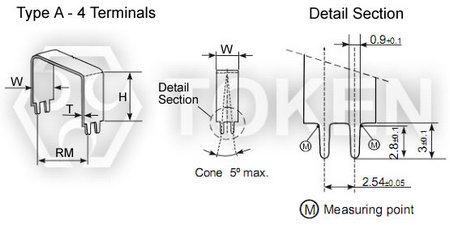 四端子低值電流檢測電阻器 (LPS) 尺寸結構 Type-A