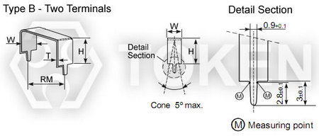 兩端子低值電流檢測電阻器 (LPS) 尺寸結構 Type-B