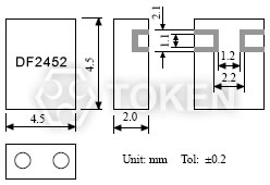 介質帶通濾波器 - DF-C/D 系列 尺寸圖