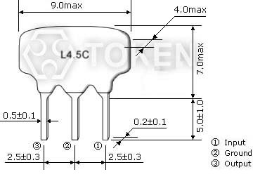 (LTS MCB/MDB) 低假響應型 陶瓷濾波器 尺寸圖