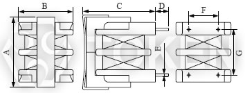 (TCUU16) EMI線路電源濾波器尺寸圖