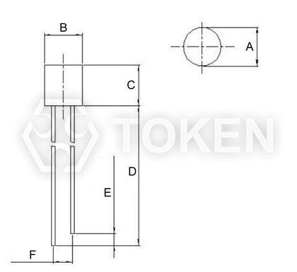 環保光敏傳感器 (PT-A2-AC-5-PN-850) 平頭無邊尺寸圖