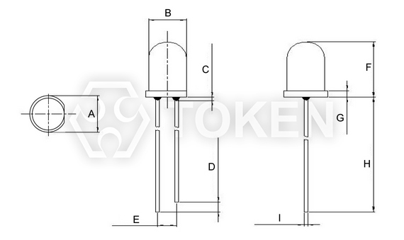 環保光敏傳感器 (PT-A2-AC-3-BE-850) & (PT-A2-AC-5-BE-850) 圓頭有邊尺寸圖