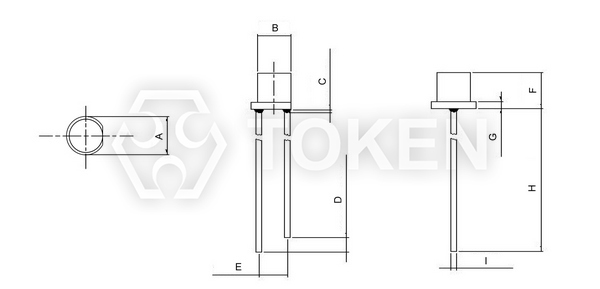 環保可見光傳感器 (PT-IC-BC-PE-550) 平頭有邊尺寸圖