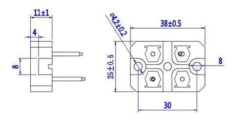 厚膜無感功率電阻 (TAP120) 尺寸(單位: mm)