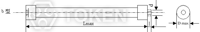棒狀耐沖擊高壓電阻器 (RI80) - 類型:b 尺寸圖