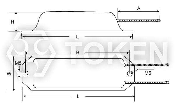 船型鋁殼電阻器 (ASQ) 尺寸圖