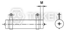 波浪線繞功率電阻 (DQ-A) G - 水平式支架 尺寸圖
