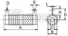 波浪線繞功率電阻 (DQ-A) N - 無架型 尺寸圖