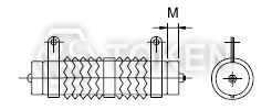 波浪線繞功率電阻 (DQ-A) G - 水平式支架 尺寸圖