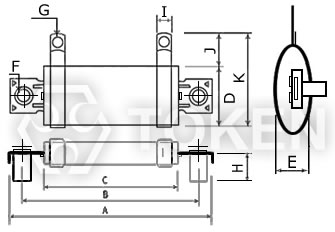 扁型平板式電阻器 (ZDR) 尺寸圖