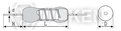 繞線電阻器 (KNP)尺寸圖