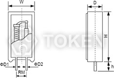 溫度熱熔斷電阻器 (FKU、FRU) 外形尺寸