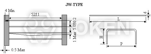 跳線電阻器 (JW) 尺寸圖(單位: mm)