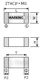 貼片式諧振器 MHz (ZTACP*MG) 尺寸圖