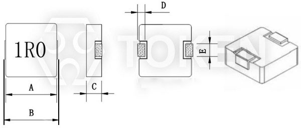 SMT 繞線大電流電感器 (TPSPA) 尺寸圖