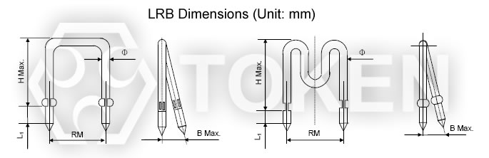 Current Sensing Open Air Resistors (LRB) Dimensions