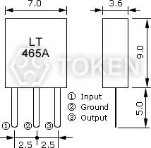 (LT) Radio Cassette Recorder Ceramic Filter Dimensions (Unit: mm)