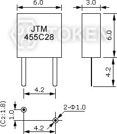 陶瓷鉴频器 JTM 通讯系列 尺寸图