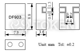 介质带通滤波器 - DF-A 系列 尺寸图