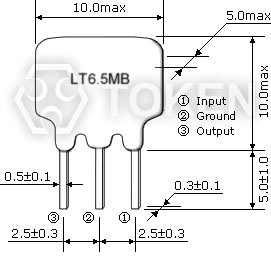 LT MB 系列 - 陶瓷滤波器电视机录像机用 尺寸图