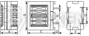 (TCET24B) EMI电源滤波器尺寸图