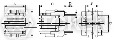 (TCUT20) 电源线路EMI滤波器尺寸图