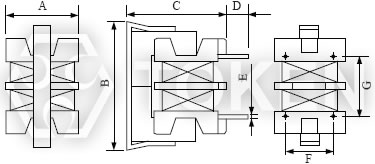 (TCUU98V) EMI电源滤波器 尺寸图