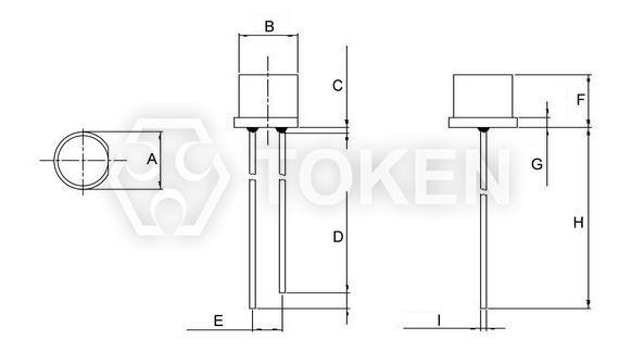 环保可见光传感器 (PT-A1-AC-3-PE-850) 平头有边尺寸图