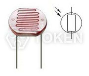 典型光敏电阻器与电路符号