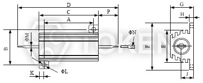 (AH 5W ~ 50W) 尺寸图