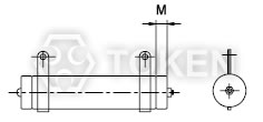 波浪线绕功率电阻 (DQ-A) G - 水平式支架 尺寸图