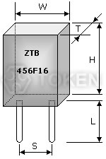 陶瓷谐振器 KHz (ZTB***F) 尺寸图