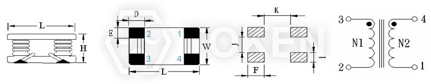 大电流共模扼流电感器 (TCSG) 结构图