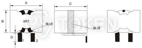 贴片绕线功率电感器 (TPSTP) 结构图尺寸