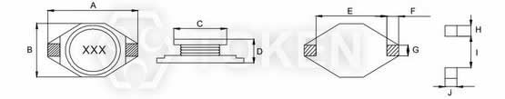 开磁式绕线电感器 (TPUDF3308) 尺寸