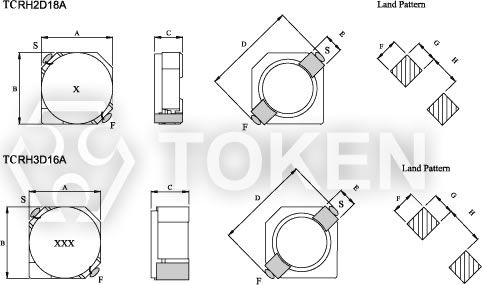 绕线大电流功率电感器 (TPSRH-2DA/3DA) 尺寸图