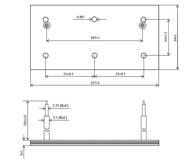 ASM-6405-200W Mica Power Resistor Dimensions