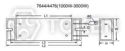 Trapezoidal Aluminum Housed Resistor (ASZ) Dimensions Type:B