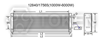Double Deck Trapezoidal Aluminum Encased Resistor (ASZ) Dimensions Type:B