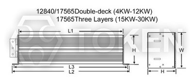 Double Deck Trapezoidal Aluminum Encased Resistor (ASZ) Dimensions Type:B