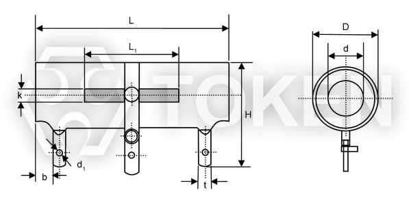 Power Wirewound Glaze Adjustable Resistors (DRB20-T) Dimensions (Unit: mm)