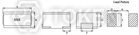 RF Surface Mount (TRCM Series) Land Pattern and Dimensions