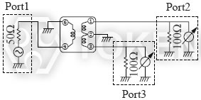 SMD Common Mode Balun Transformer (TCB4F - 617PT) Test Circuit