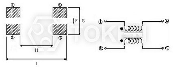 Common mode filter (TCPWCH-1210HS, TCPWCH-2012HS) Structure diagram