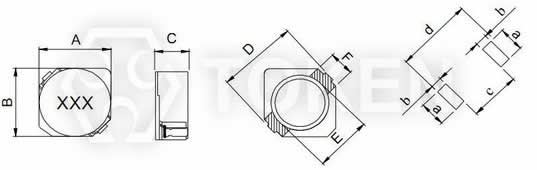 Surface Mount Shielded Inductor (TPUME) Dimensions