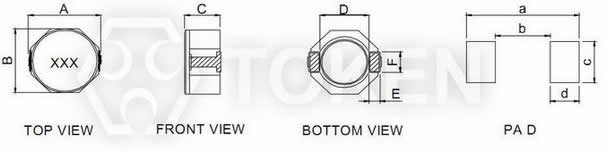 Surface Mount Shielded Inductor (TPUME) Dimensions