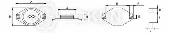 Unshielded Power Wirewound Inductors ((TPUDF3308) Dimensions