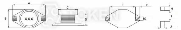 Unshielded Power Wirewound Inductors ((TPUDF3340) Dimensions