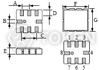 声表面波 (QCC8B) 尺寸图